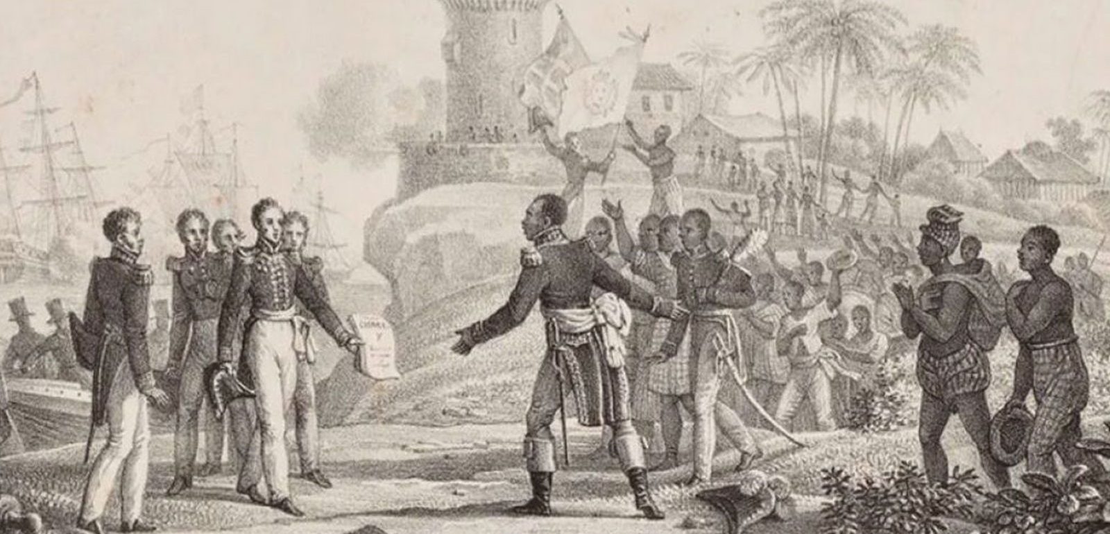 Haitian President Jean-Pierre Boyer receiving Charles X’s decree recognizing Haitian independence on July 11, 1825. Bibliotheque Nationale de France