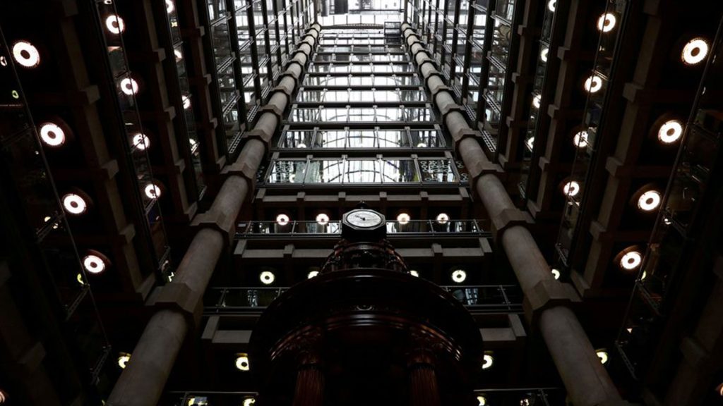 The interior of the Lloyd's of London building is seen in the City of London financial district in London, Britain, April 16, 2019.