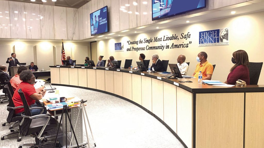 The One High Point Commission, which is charged with exploring the possibility of reparations for Black residents, held its first meeting July 7, 2022 at City Hall. The commission will meet over the next year to formulate recommendations for the City Council