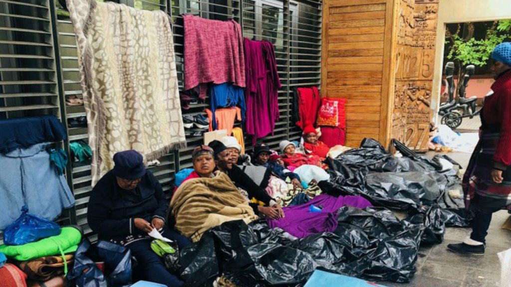 Dozens of people have been sleeping outside the Constitutional Court in Johannesburg demanding reparations for crimes committed against them during apartheid