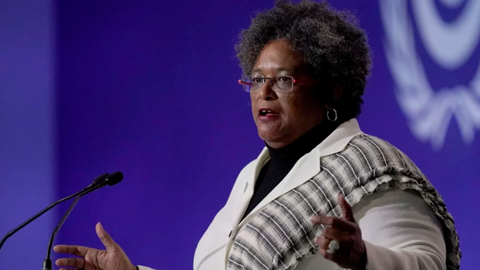 Barbados Prime Minister Mia Amor Mottley, who became the nation's first female leader in 2018 and its first leader under its republican system 