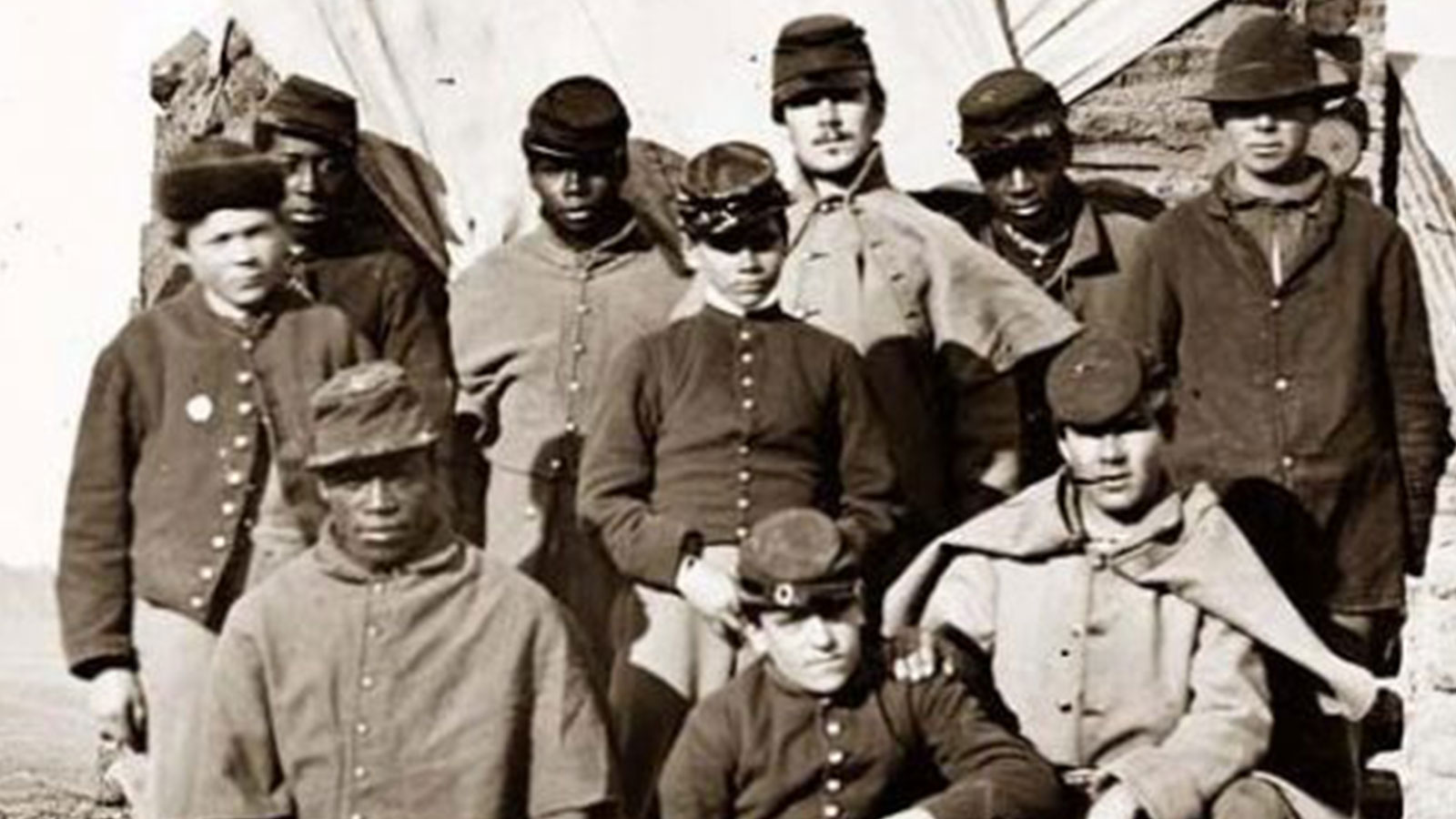 White and black Union soldiers during the Civil War. 