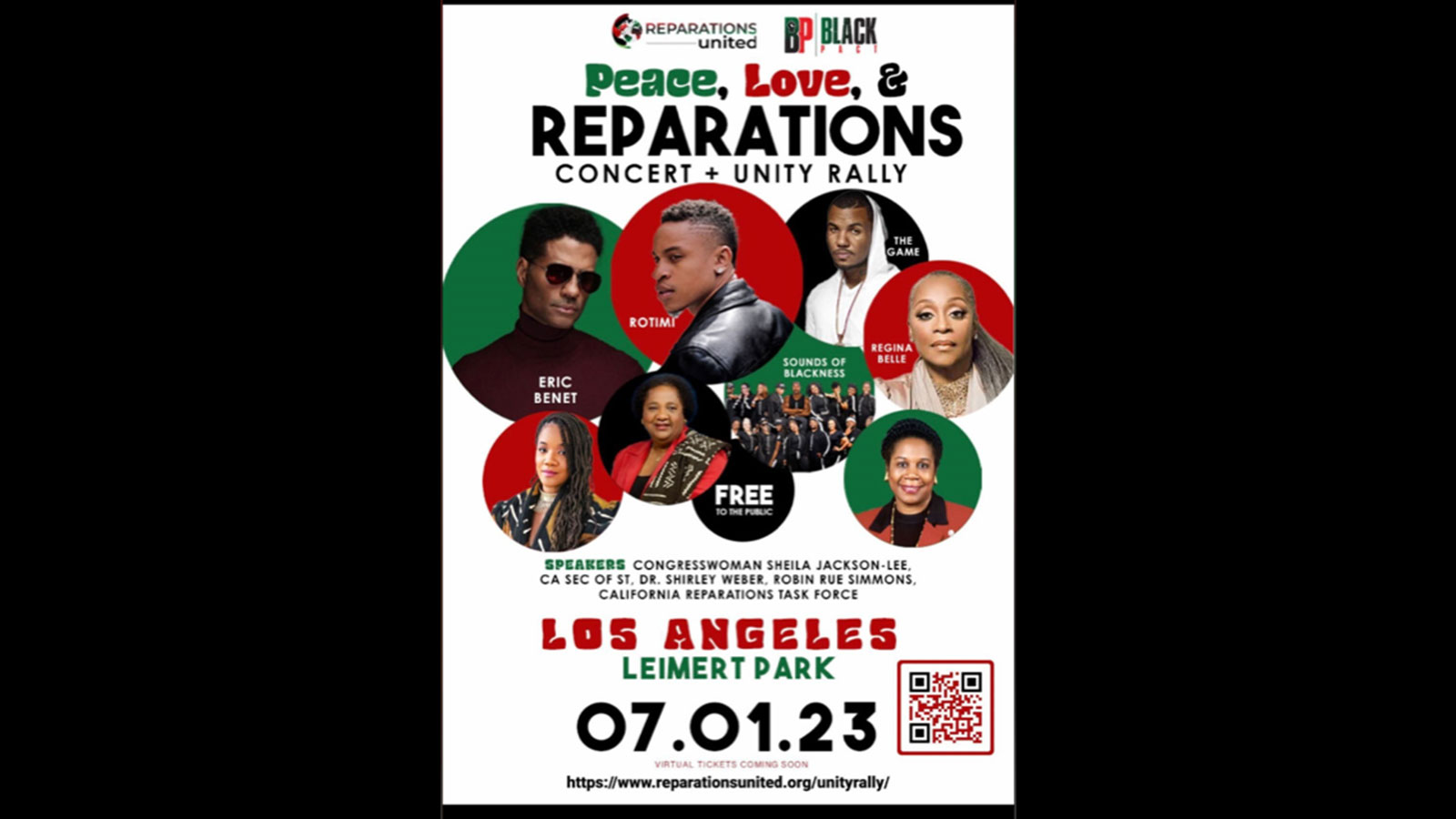 Saturday, July 1, 2023 — Reparations United and Black Pact presents Peace, Love, and Reparations Benefit Concert