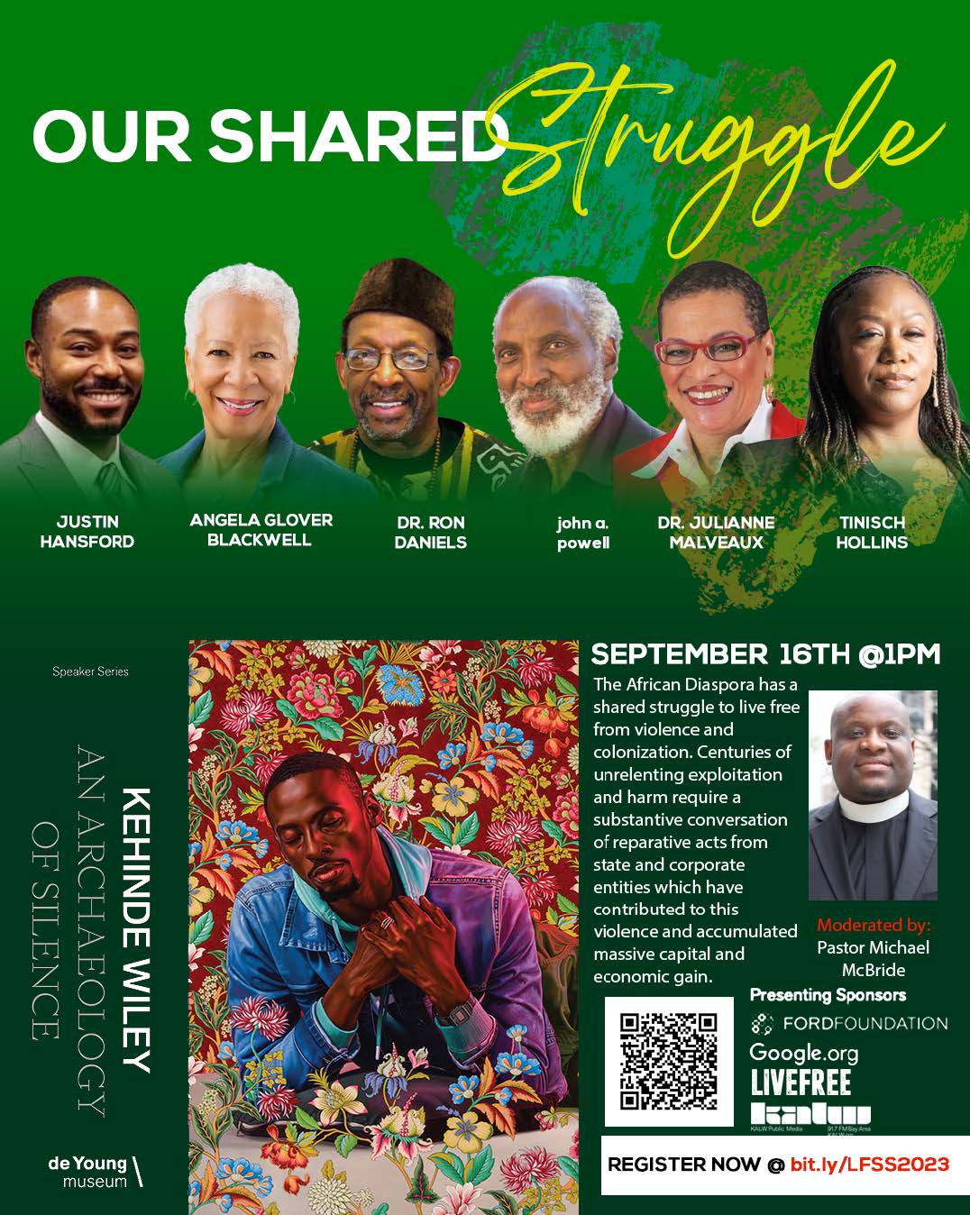 September 16, 2023 @1pm — The African Diaspora has a shared struggle to live free from violence and colonization. Centuries of unrelenting exploitation and harm require a substantive conversation of reparative acts from state and corporate entities that have contributed to this violence and accumulated massive capital and economic gain. This conversation will seek to explore the efforts to redress these harms and expand the conversation around what reparative relief looks like in our current context.