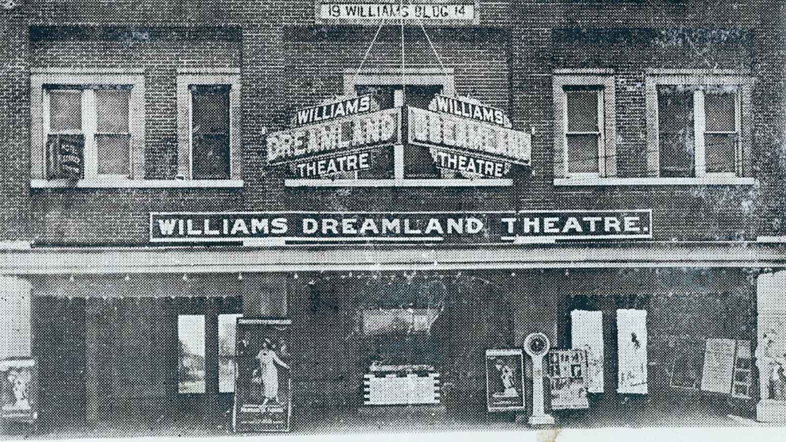 An exterior view of Williams Dreamland Theatre in Tulsa, which was destroyed during the massacre in 1921. 