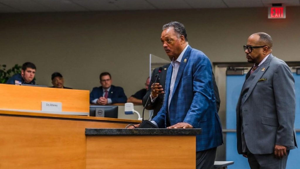 Rev. Jesse Jackson speaks in support of a resolution by the Tulsa City Council to apologize for the Tulsa Race Massacre on June 2, 2021. On Jan. 15, 2024, the Beyond Apology Report was published. It calls for the city of Tulsa to establish a reparations commission.