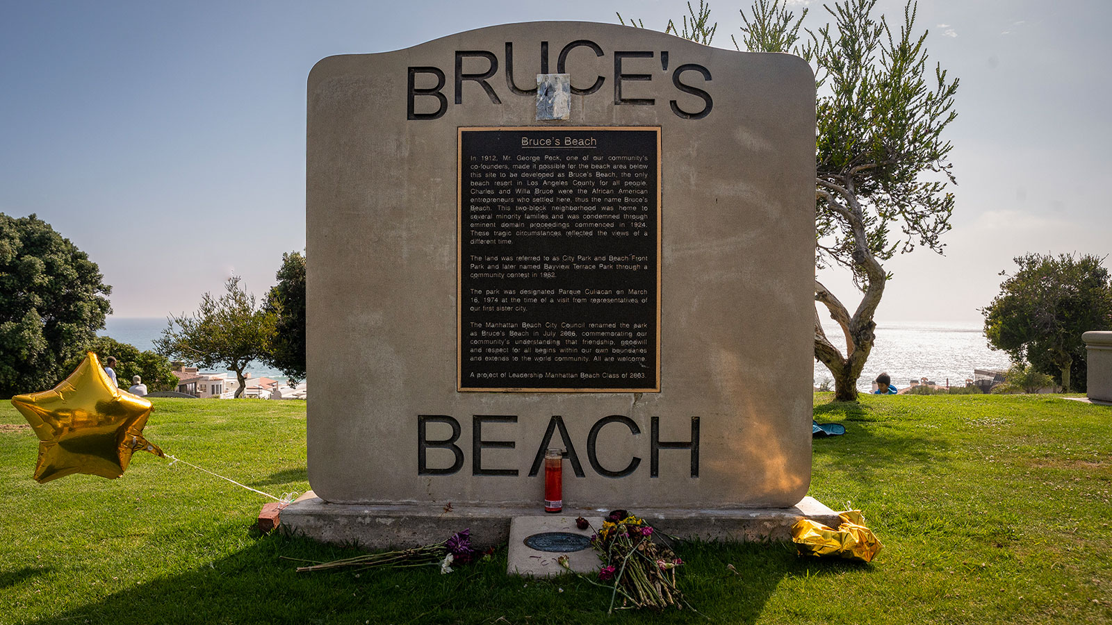 Bruce’s Beach in Manhattan Beach on June 30,2022. The beach was returned to the descendants of the Bruce family in 2022.