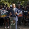 California Assemblymember Isaac Bryan with supporters of AB 2599